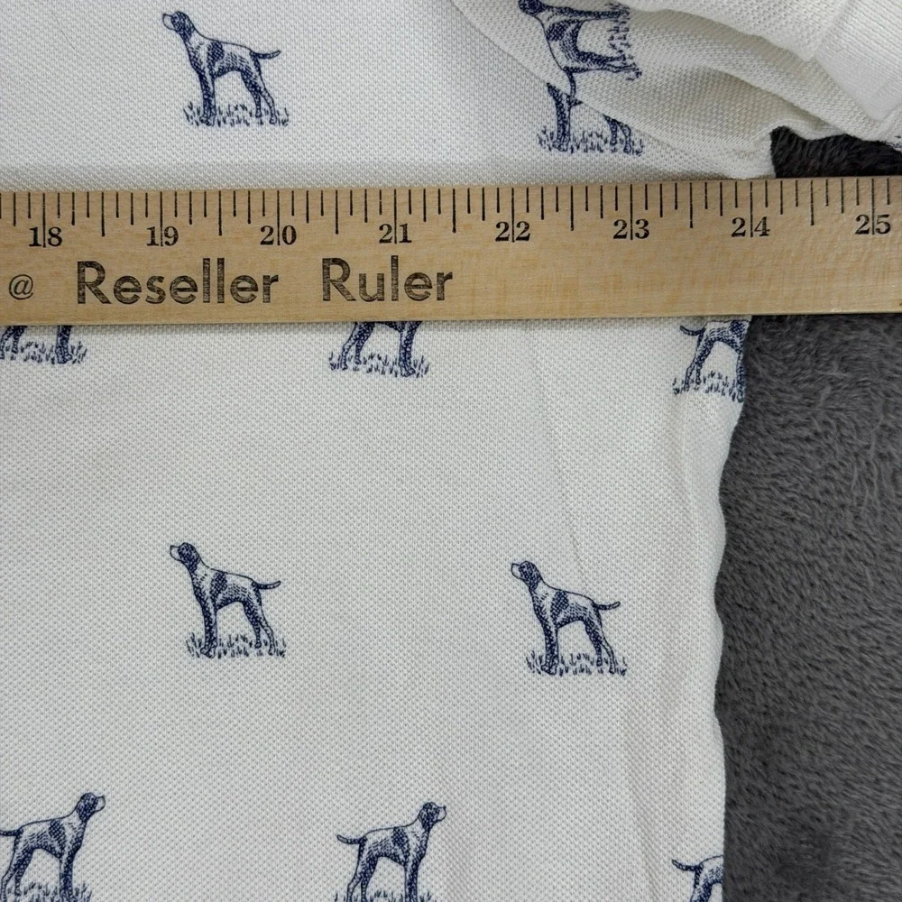 Polo Ralph Lauren Mens XXL White Pointer Dog Print‎ Classic Fit Polo Shirt